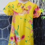 Dress baju santai anak perempuan cewek 4-5tth Daster tali dada adem lembut motif kuning bunga mekar