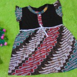dress batik cewek baju batik bayi perempuan 0-12bulan pita lengan sayap motif parang warna 