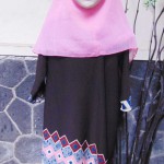 PALING MURAH Baju Muslim Gamis Aira Anak Batita Perempuan 3-4th Plus Hijab Elegant Choco