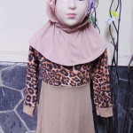 PALING MURAH Baju Muslim Gamis Aira Anak Bayi Perempuan 1-2th Plus Hijab Leopard 