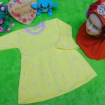 PALING MURAH Baju Muslim Gamis yellow flowers Anak Bayi Perempuan 0-12bulan Plus Hijab bunga 