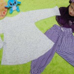 PLUS HIJAB setelan baju legging muslim anak Aisyah gamis bayi 1-2th jilbab purple