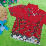 baju batik bayi anak laki-laki kemeja batik bayi hem anak cowok uk 0-2th baju pesta motif bambu merah