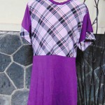 Dress aira baju anak batita dress harian 3-4th motif kotak-kotak ungu