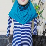 PLUS HIJAB Baju Muslim Gamis Anak Bayi Perempuan Cewek 1-2th BOBO KIDS motif salur navy