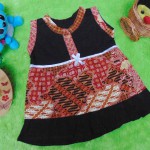 dress batik cewek baju batik bayi perempuan 0-6bulan pita lengan kutung motif parang campur
