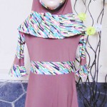 PALING MURAH Baju Muslim Gamis Aisyah Anak Bayi Perempuan 1-2th Plus Hijab cokelat pastel