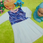 PALING MURAH Baju Muslim Gamis Aisyah Anak Bayi Perempuan 1-2th Plus Hijab floral blue 