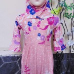 PALING MURAH Baju Muslim Gamis Aisyah Anak Bayi Perempuan 1-2th Plus Hijab peach flower