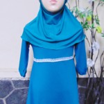 PALING MURAH Baju Muslim Gamis Aisyah Anak Bayi Perempuan 1-2th Plus Hijab renda tosca