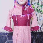 PALING MURAH Baju Muslim Gamis Aisyah Anak Bayi Perempuan 6-18bulan Plus Hijab maroon peach