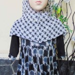 PALING MURAH Baju Muslim Gamis Aisyah Anak Bayi Perempuan 2-3th Plus Hijab circle monokrom