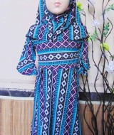 PALING MURAH Baju Muslim Gamis Aisyah Anak Bayi Perempuan 3-4th Plus Hijab aztec 49 Lebar Dada 30cm, Panjang 70cm