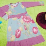 PALING MURAH Baju Muslim Gamis Aisyah Anak Bayi Perempuan 3-4th Plus Hijab purple flowers