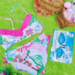FREE KACAMATA RENANG bikini baju renang anak branded LILLY PULITZER flowery uk M 5-6tahun