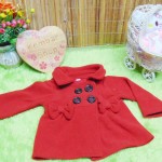 jaket bayi blazer baby mantel bayi hangat lembut 0-9bulan polos merah 